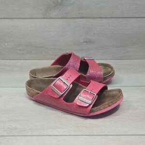 Birkenstock Women Glittery Pink Kids Girl Sandals Slide Shoes 34/3 Narrow